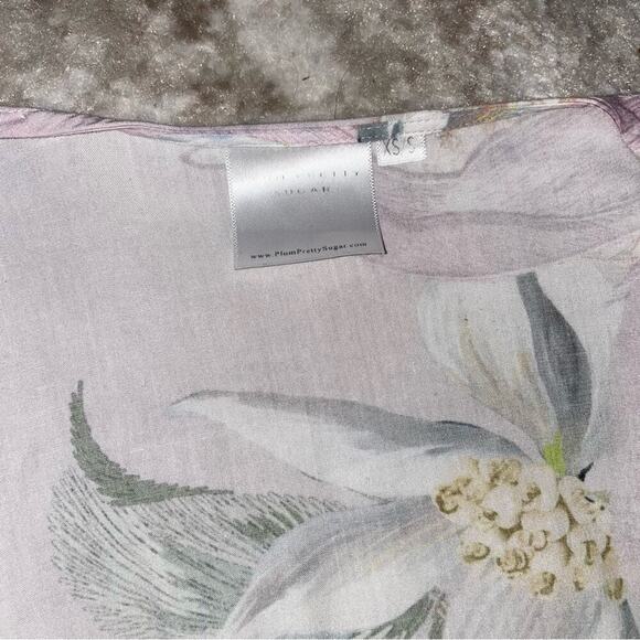 Plum Pretty Sugar ruffled hem and sleeve's floral print robe SZ XS/S above knee - Picture 9 of 10